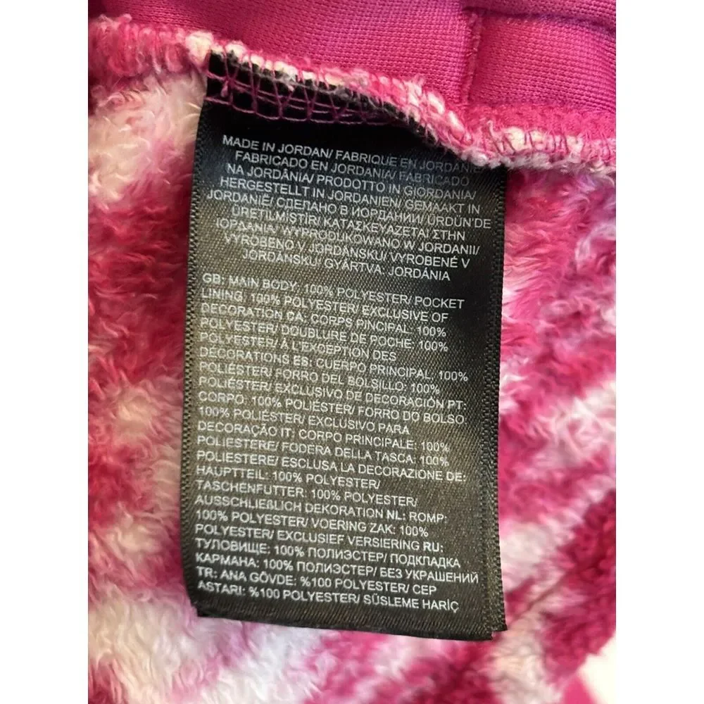 The‎ North Face Girls Osolita Full-Zip Jacket Pink White Fleece XL 14/16